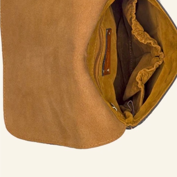 New! Patricia Nash Granada Map Print Leather Crossbody Bag - Picture 5 of 10